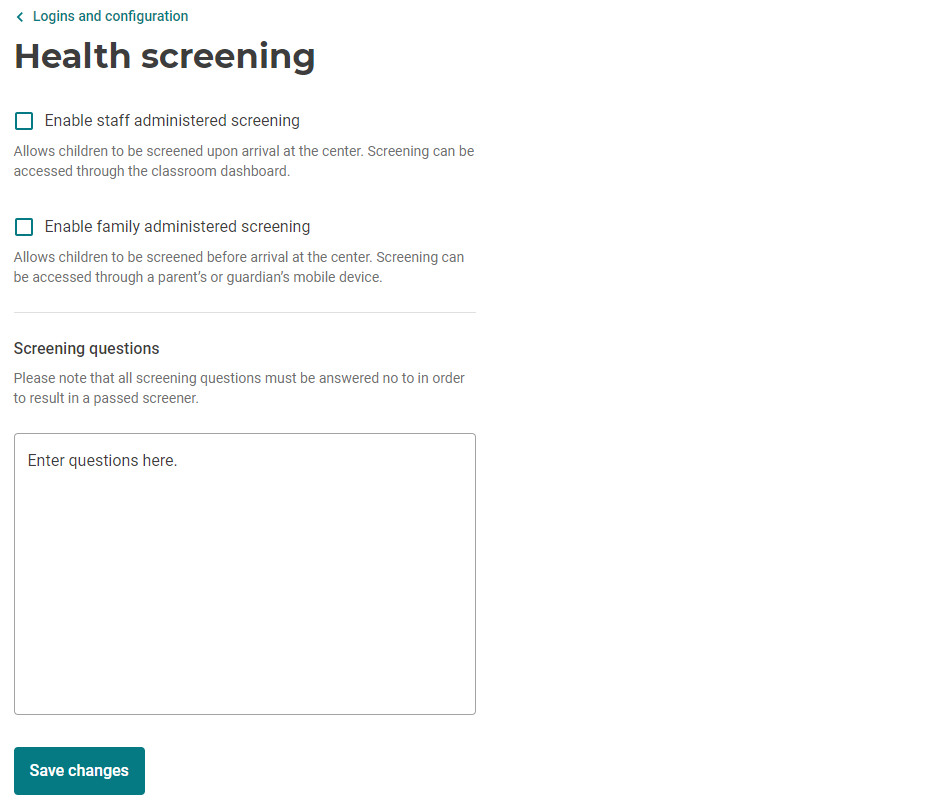 How to Enable Health Screening – Director