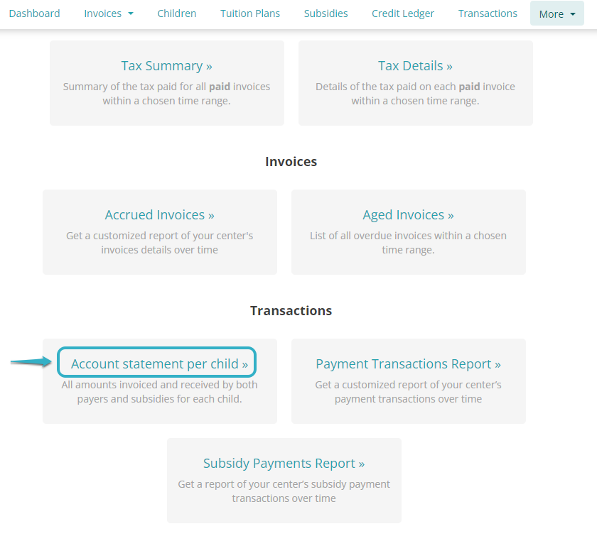 How to Pull an Account Statement per Child – Director