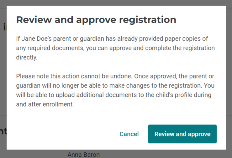 How to Review and Approve a Registration